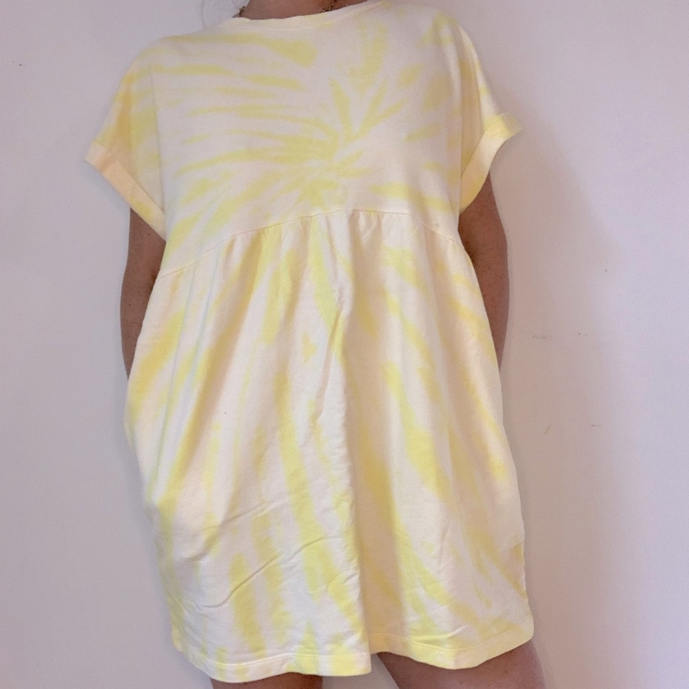 Wild Fable yellow tie dye mini dress